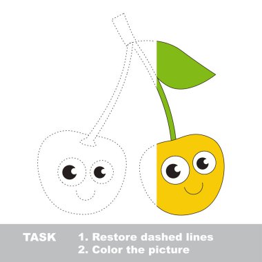 Sarı kiraz renkli olabilir. Vektör izleme oyunu.