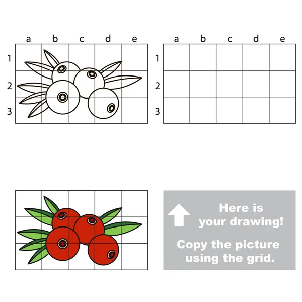 Kopieer de afbeelding met behulp van raster. Cartoon bessen. — Stockvector