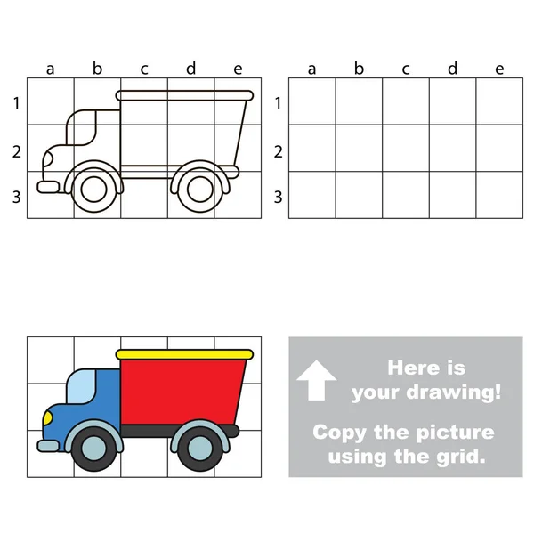 Kopieer de afbeelding met behulp van raster. Vrachtwagen — Stockvector