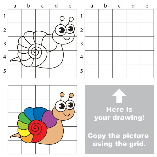 Kopírovat obrázek pomocí mřížky. Rainbow šnek. — Stockový vektor