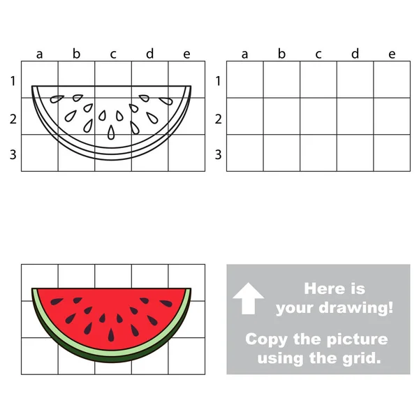 Kopieer de afbeelding met behulp van raster. Watermeloen segment — Stockvector