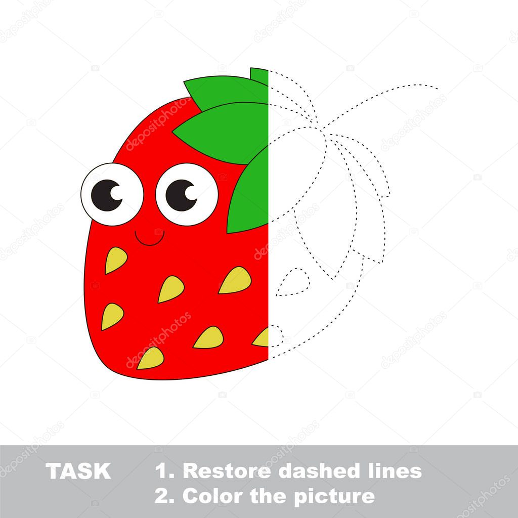 Strawberry to be colored. Vector trace game.