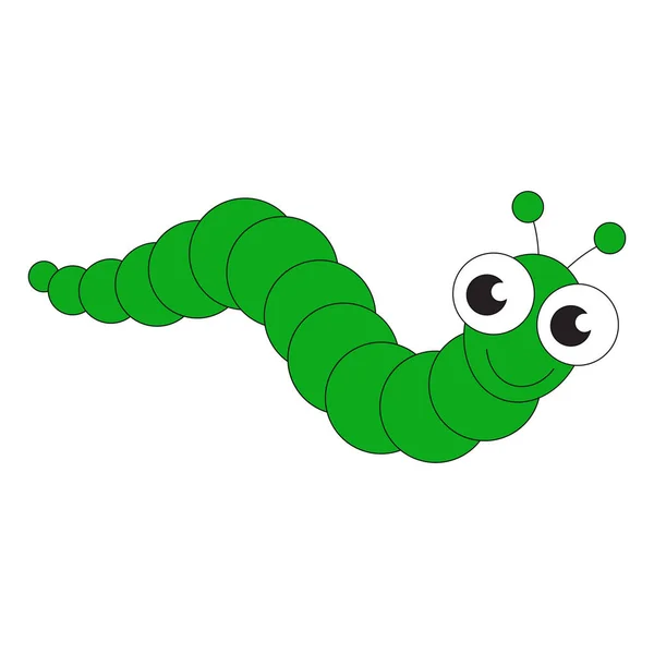 Caricature chenille verte . — Image vectorielle