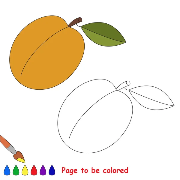 Cartone animato di albicocche. Pagina da colorare . — Vettoriale Stock