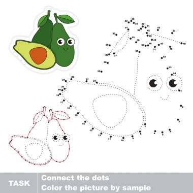 Üç avokado. Vektör sayı oyunu.