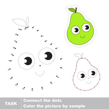 Yeşil komik armut. Vektör sayı oyunu.