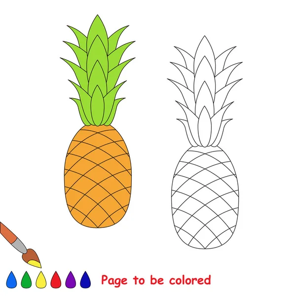 Мультфильм про ананас. Страница, которую нужно раскрасить . — стоковый вектор