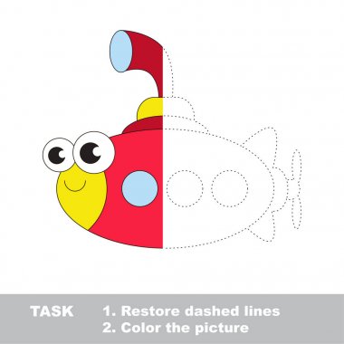 Oyuncak çocuk taşıma renkli olabilir. Vektör izleme oyunu.