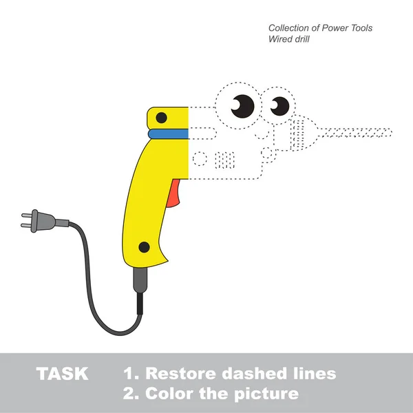 Ferramenta de poder para ser colorido. Jogo de Vector trace . —  Vetores de Stock