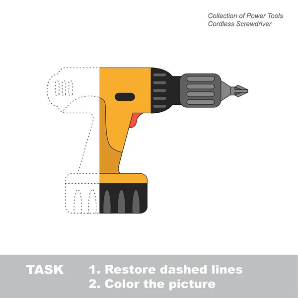 Ferramenta de poder para ser colorido. Jogo de Vector trace . —  Vetores de Stock