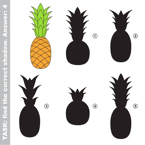 Rijpe ananas. Vinden van de ware juiste schaduw. — Stockvector