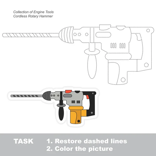 Trace Game für Motor-Tool. Objekt aus einer Reihe von Elektrowerkzeugen. — Stockvektor
