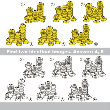 Görsel oyun çocuklar için gizli çift nesneleri bulmak için.