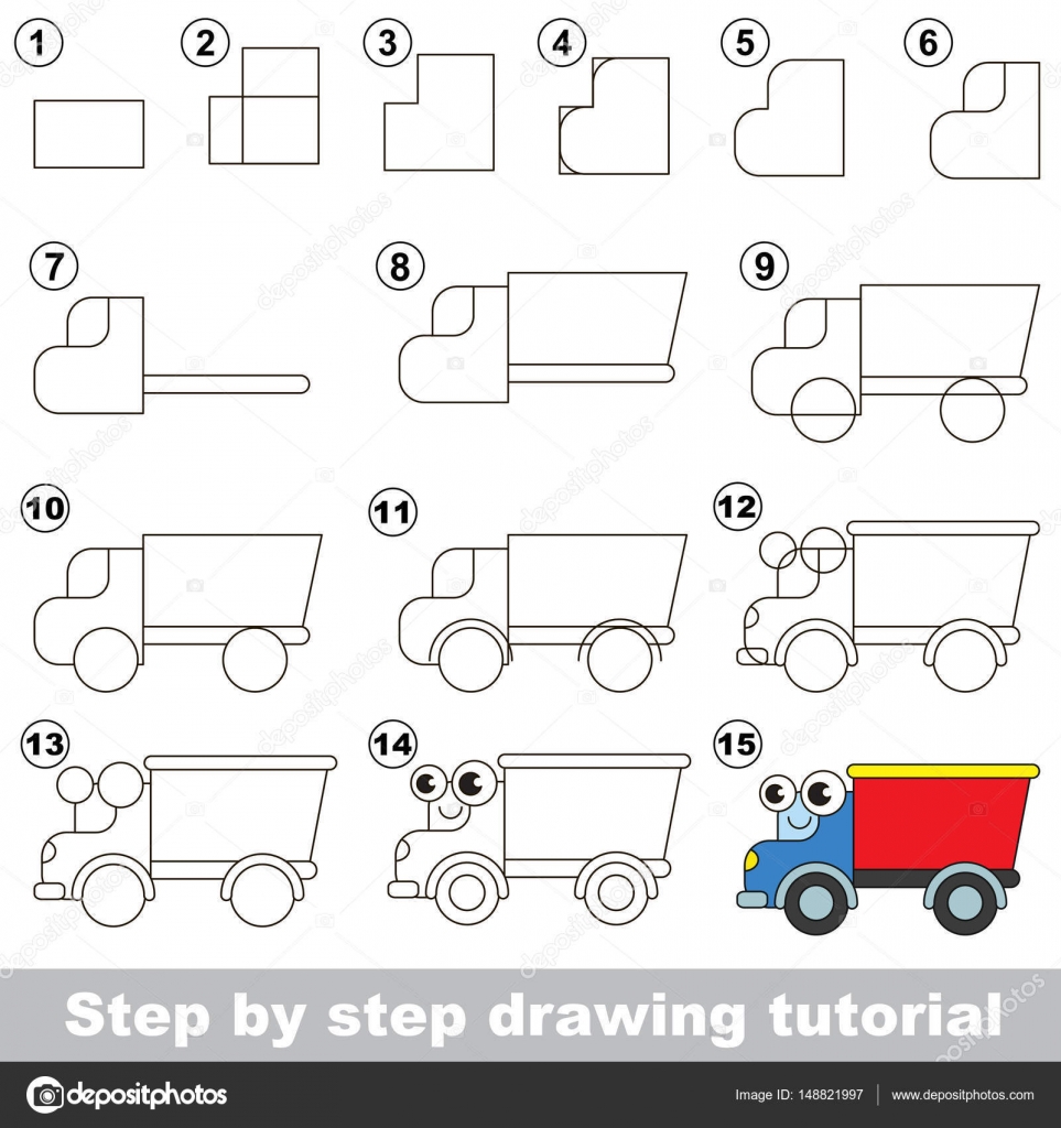 Tutorial de desenho para crianças. nível fácil. folhas de educação