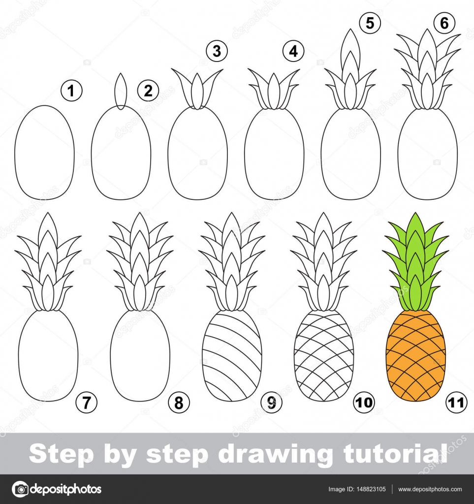 Tutorial de desenho para crianças. nível fácil. folhas de educação. como desenhar  galinha