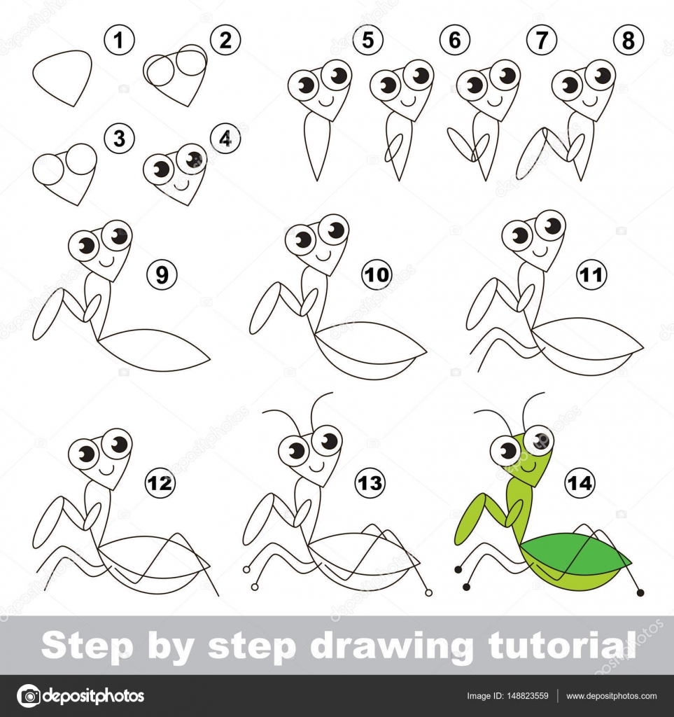 Tutorial de desenho para crianças. nível fácil. folhas de educação