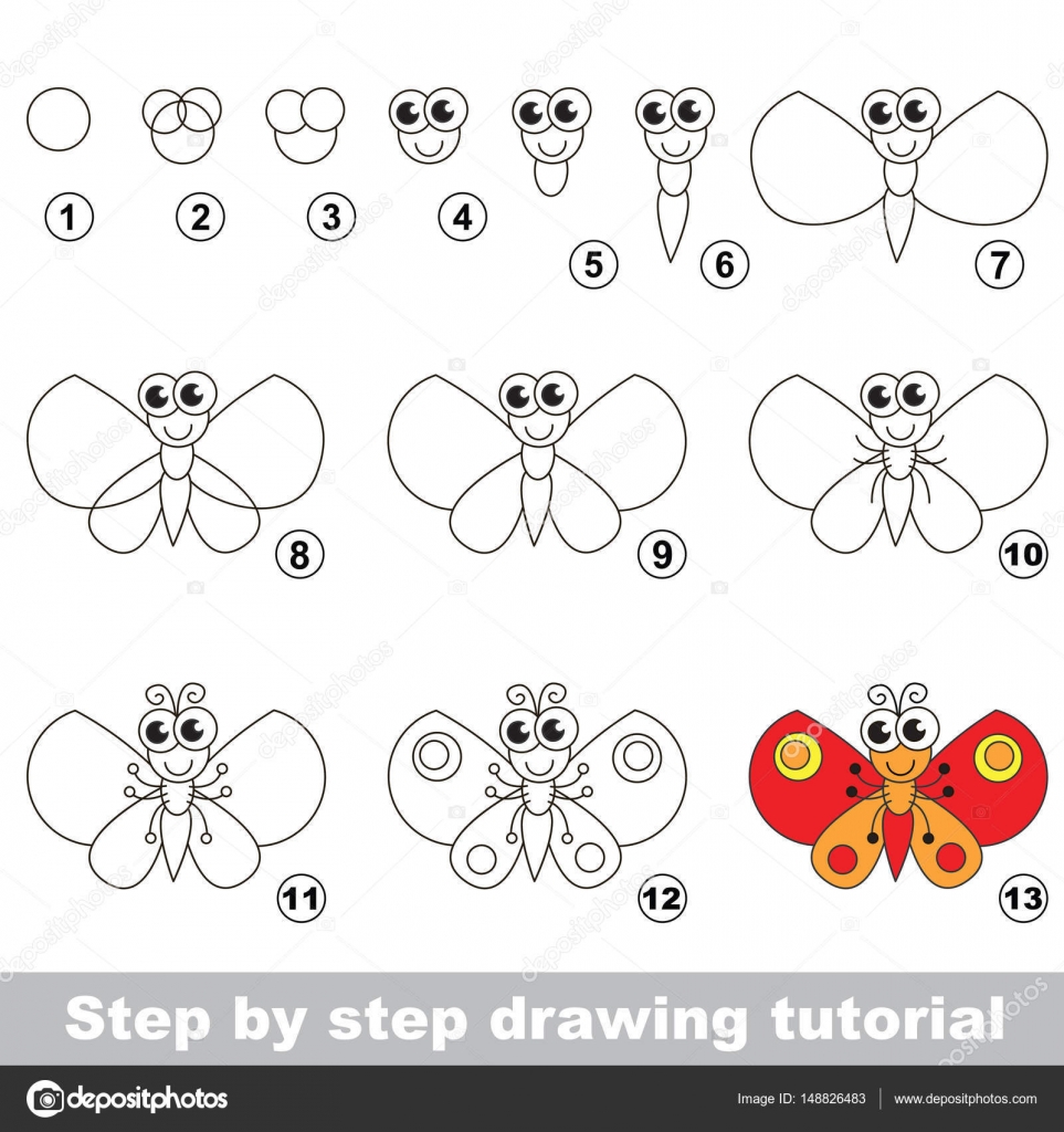 Tutorial de desenho para crianças folhas de educação de nível