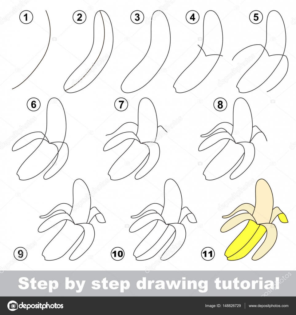 HOW TO DRAW A BANANA/ COMO DESENHAR UMA BANANA 