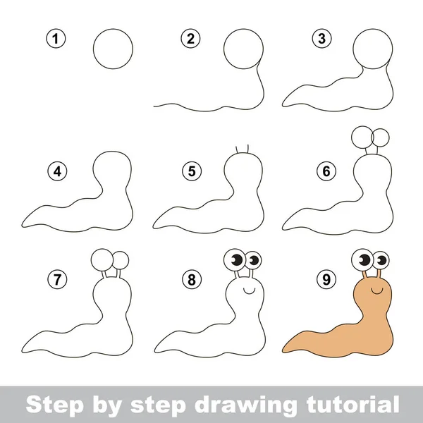 Tutorial De Desenho Passo A Passo. Jogo Visual Para Crianças. Como Desenhar  Uma Lagarta Engraçada Royalty Free SVG, Cliparts, Vetores, e Ilustrações  Stock. Image 51115770