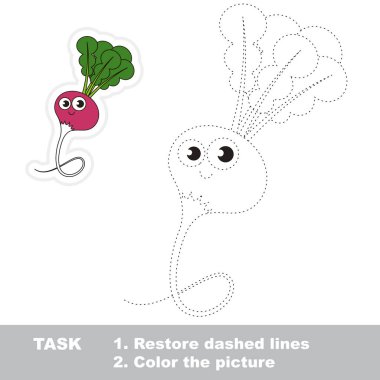 Okul öncesi çocuklar için vektör izleme eğitim oyunu.