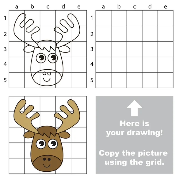 Copiar la imagen utilizando la cuadrícula, el simple juego educativo para niños . — Vector de stock