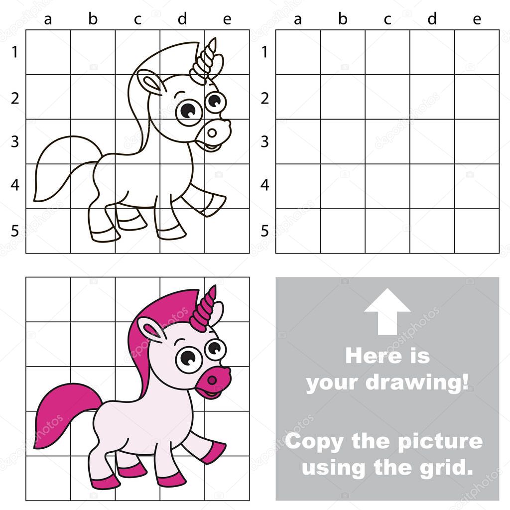 Copy the image using grid, the simple educational kid game.