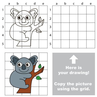 Kılavuz, basit eğitim çocuk oyunu kullanarak resim kopyalama.