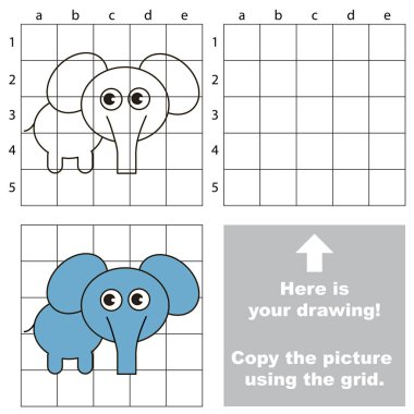 Kılavuz, basit eğitim çocuk oyunu kullanarak resim kopyalama.