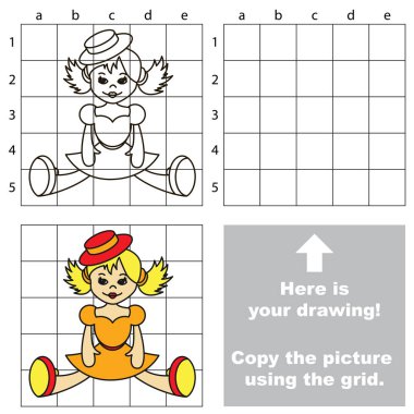 Kılavuz, basit eğitim çocuk oyunu kullanarak resim kopyalama.