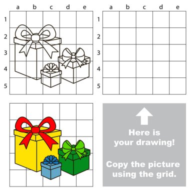 Kılavuz, basit eğitim çocuk oyunu kullanarak resim kopyalama.