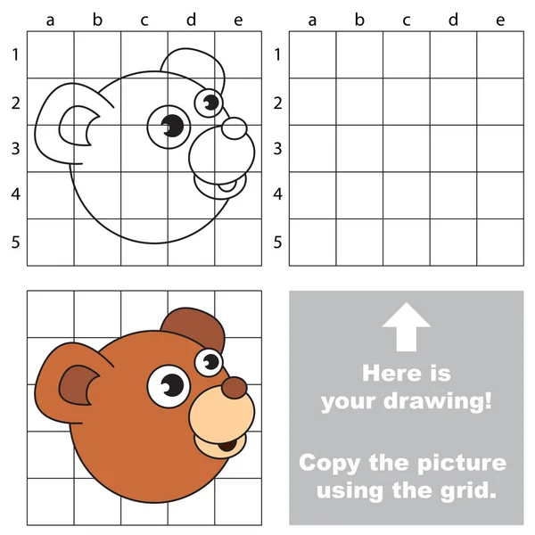 Copy the image using grid, the simple educational kid game. — Stock Vector