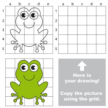Kılavuz, basit eğitim çocuk oyunu kullanarak resim kopyalama.