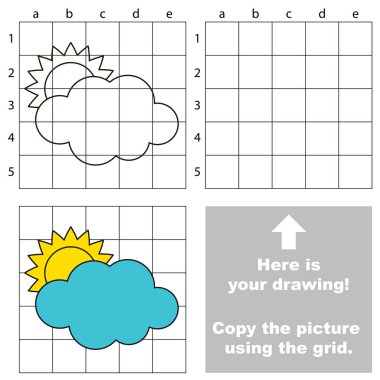 Kılavuz, basit eğitim çocuk oyunu kullanarak resim kopyalama.