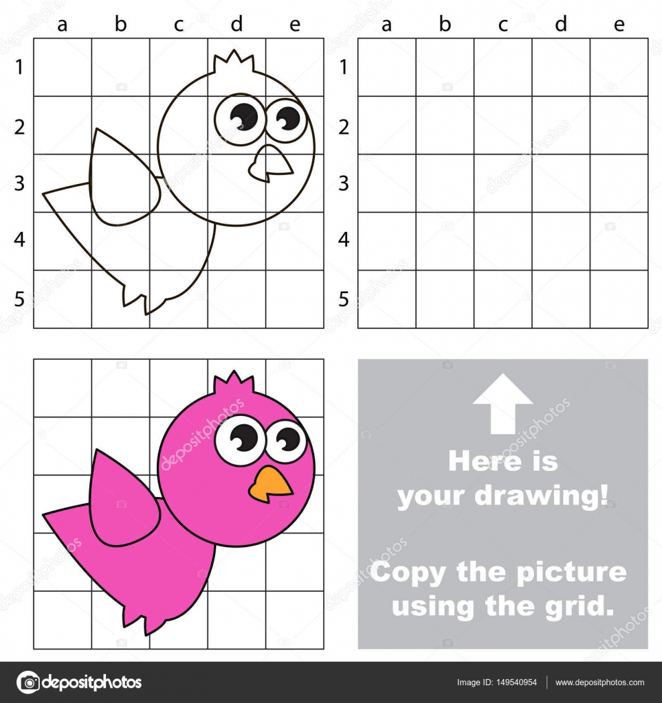 Copiez Limage à Laide De La Grille Le Jeu Simple Enfant