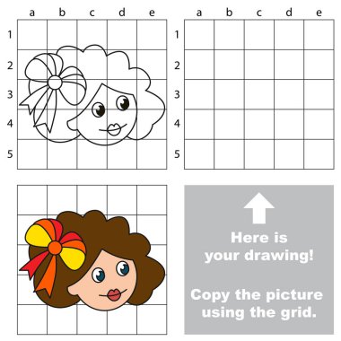 Kılavuz, basit eğitim çocuk oyunu kullanarak resim kopyalama.
