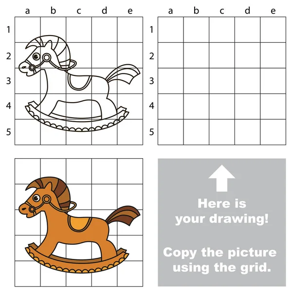 Copiar la imagen utilizando la cuadrícula, el simple juego educativo para niños . — Vector de stock