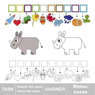 Search the hidden word, the simple educational kid game. clipart
