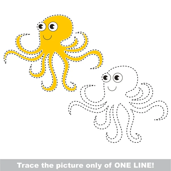 Page to be traced, kid one line tracing educational game. — Stock Vector