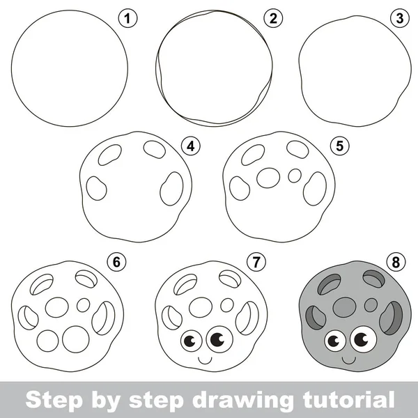 Menggambar tutorial untuk anak-anak prasekolah . - Stok Vektor