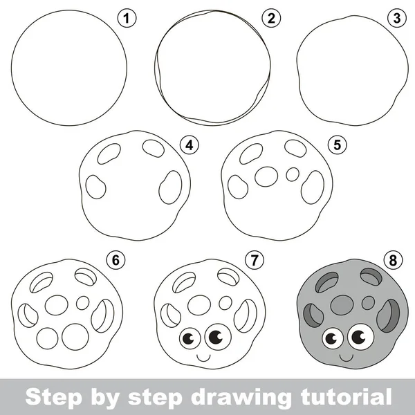 Tutorial de desenho para crianças pré-escolares . — Vetor de Stock