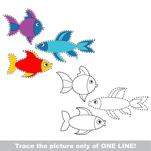Vector trace educational game for preschool kids. — Stock Vector