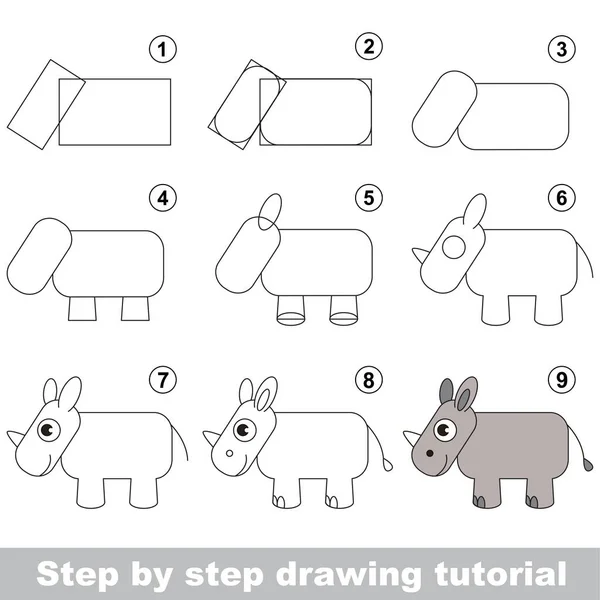 Tutorial de dibujo para niños preescolares . — Archivo Imágenes Vectoriales