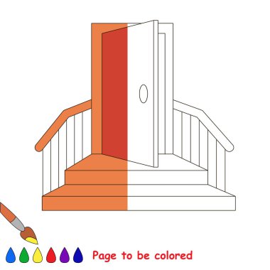 Örnek tarafından yarısı renkli olması için çocuk oyunu.
