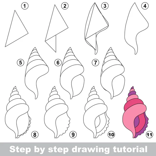 Tutorial di disegno per bambini in età prescolare . — Vettoriale Stock