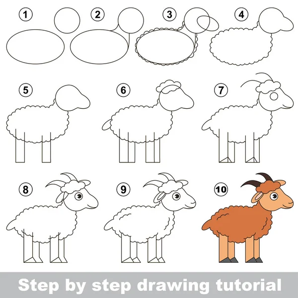 Tutorial de dibujo para niños preescolares . — Vector de stock