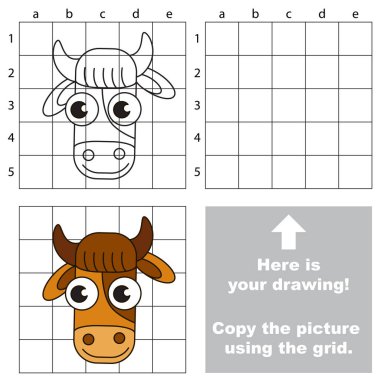 Kılavuz, basit eğitim çocuk oyunu kullanarak resim kopyalama.
