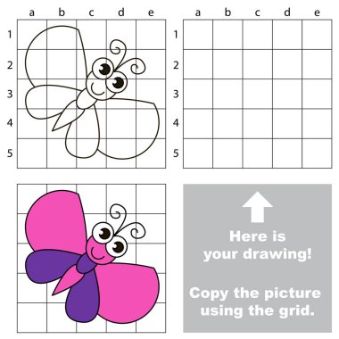Kılavuz, basit eğitim çocuk oyunu kullanarak resim kopyalama.