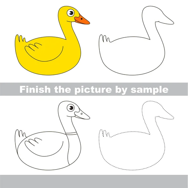 Kid drawing worksheet to complete picture by sample. — Stock Vector