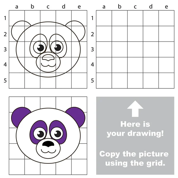 Kopírovat obrázek pomocí mřížky, jednoduché vzdělávací kid hry. — Stockový vektor