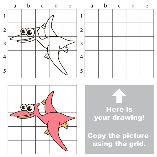 Kopírovat obrázek pomocí mřížky, jednoduché vzdělávací kid hry. — Stockový vektor